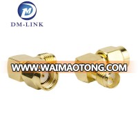 RF Coaxial Coax Adapter RP-SMA Male to RP-SMA Female Right Angle Connector 90 degree Female to Male Connector